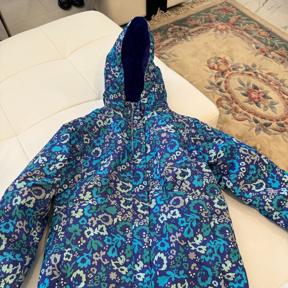 Columbia Floral Hooded Jacket Size L Lightweight